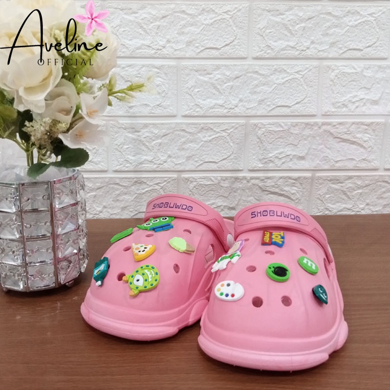 NexXio PROMO Sandal Kodok Slop Wanita Model Toystory Terbaru Import Sandal Crocs Baim Jibbits Toys Unisex + Accesories Import High Quality