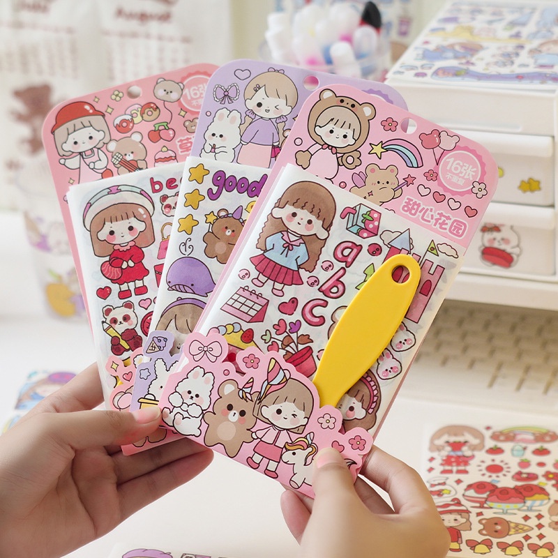 

Sticker Washi Tape Girl 16 Lembar