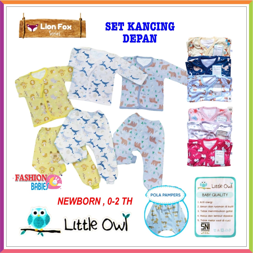 LITTLE OWL - BABY SET | SETELAN BAYI KANCING PANJANG MIRIP VELVET ❤ Fashionbabies ❤