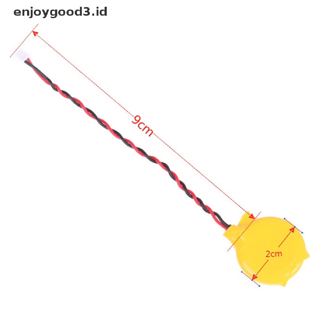 2pcs / lot CR2032 Motherboard Laptop 2 Pin Dengan Kabel