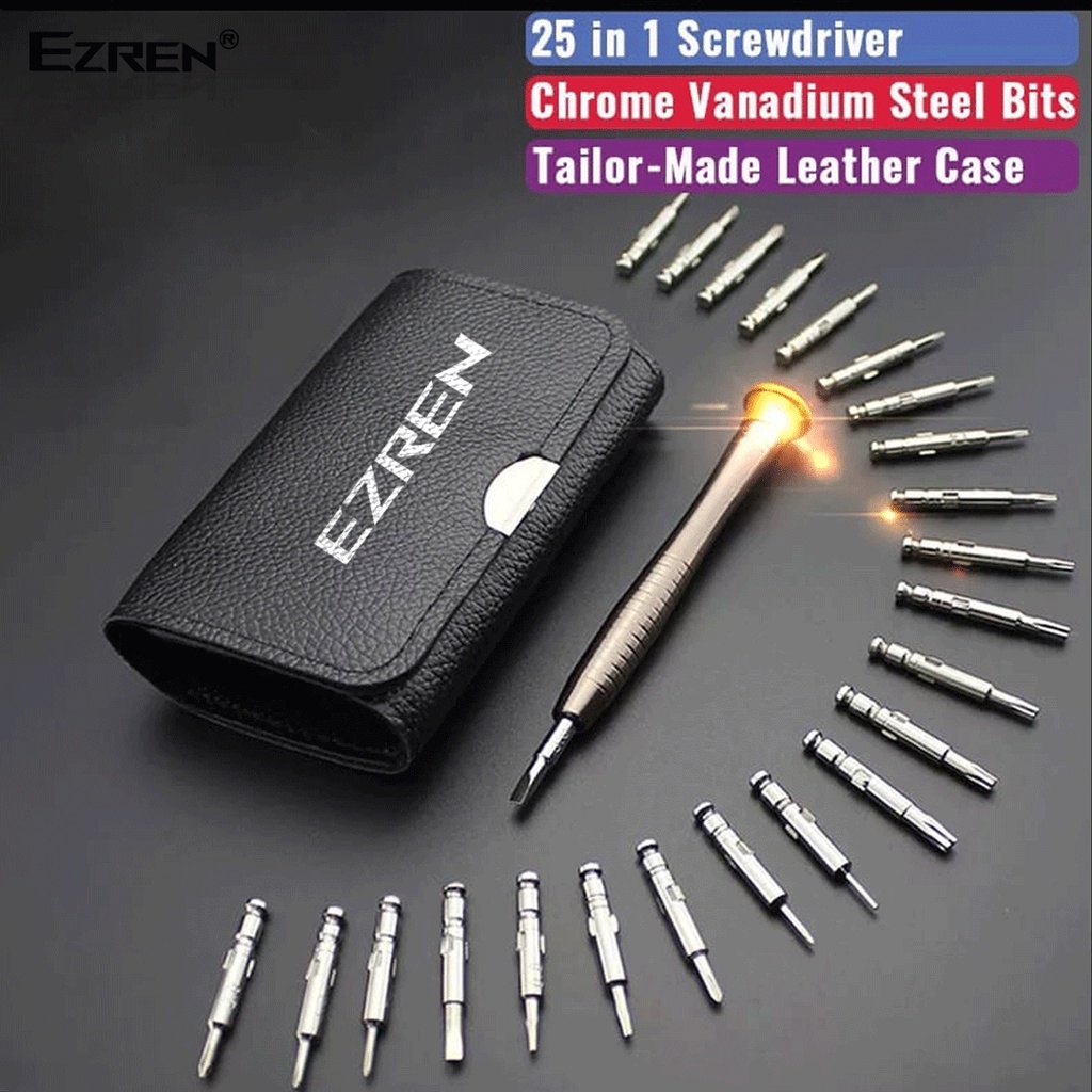 Ezren 25 in 1 Obeng Dompet Torx Komputer Smartphone Perangkat Optik