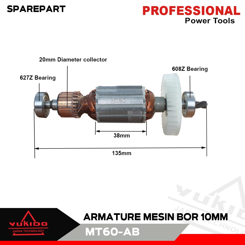 MAKTEC Armature BOR Angker MT60 Mesin Bor Drill Tangan 10mm MT 60 For Maktec