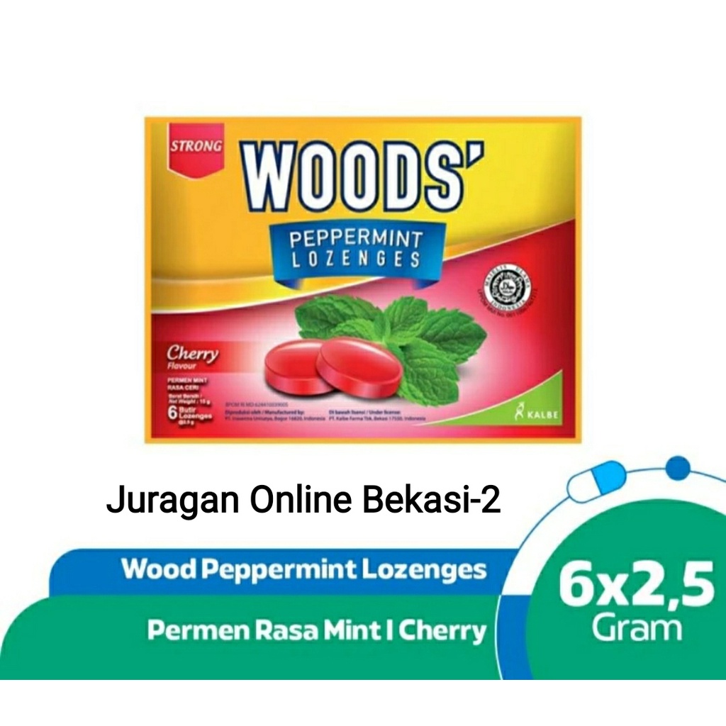 

Woods Lozenges Cherry Isi 6 Butir - Permen Pelega Tenggorokan