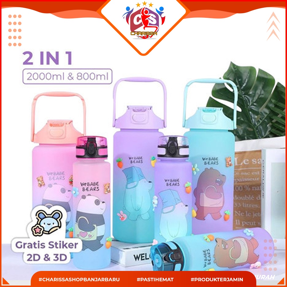 Botol Minum WE BARE BEARS 2in1