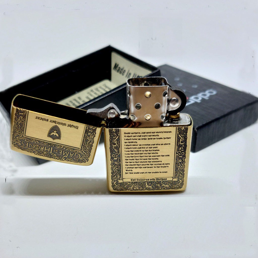 Korek Zippo Classic Gold Motif Maps Est Game Of Thornes Grade Ori