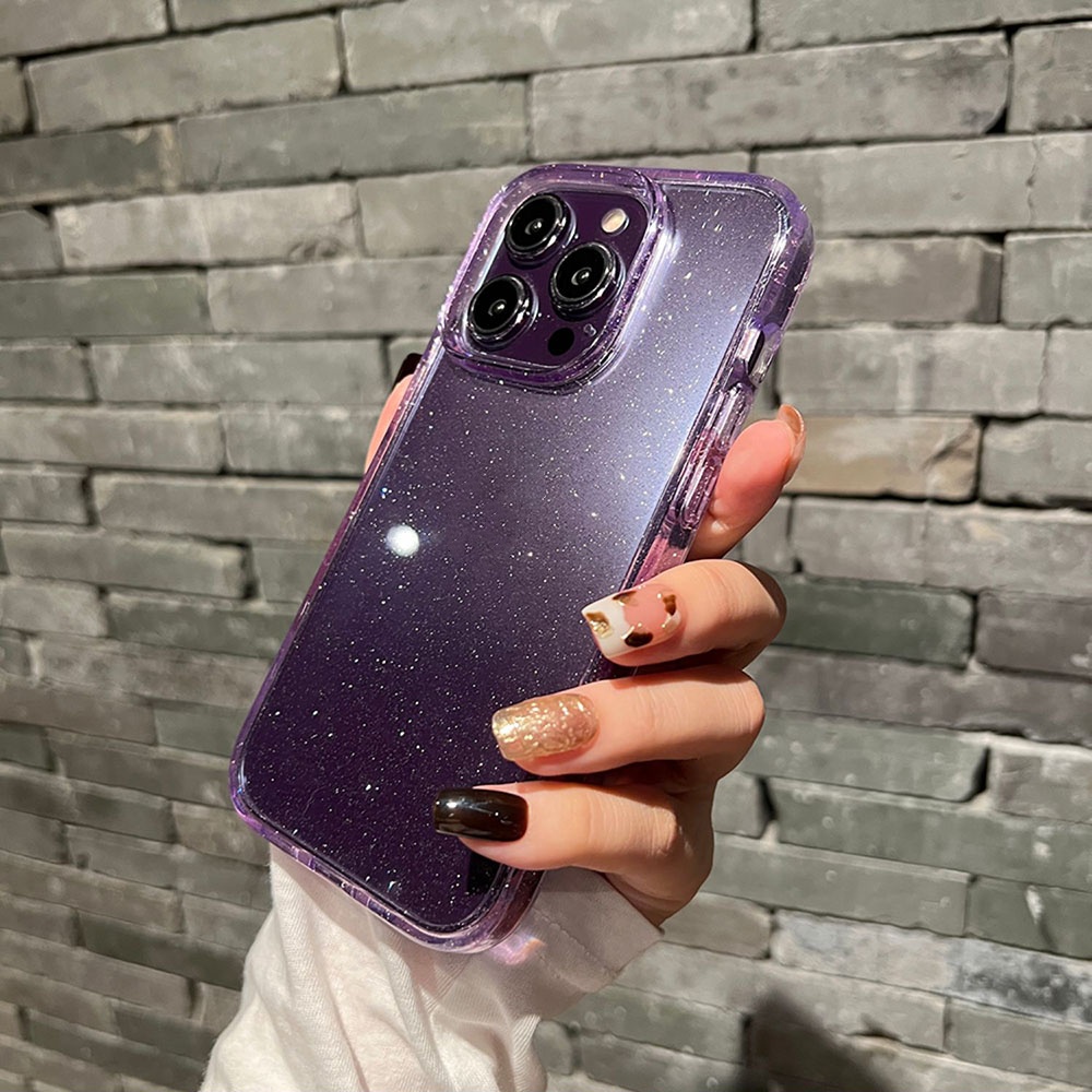 Hard Case Transparan Glitter Cover iPhone 14 Pro Max 13 Mini 11 Pro 12 XS Max