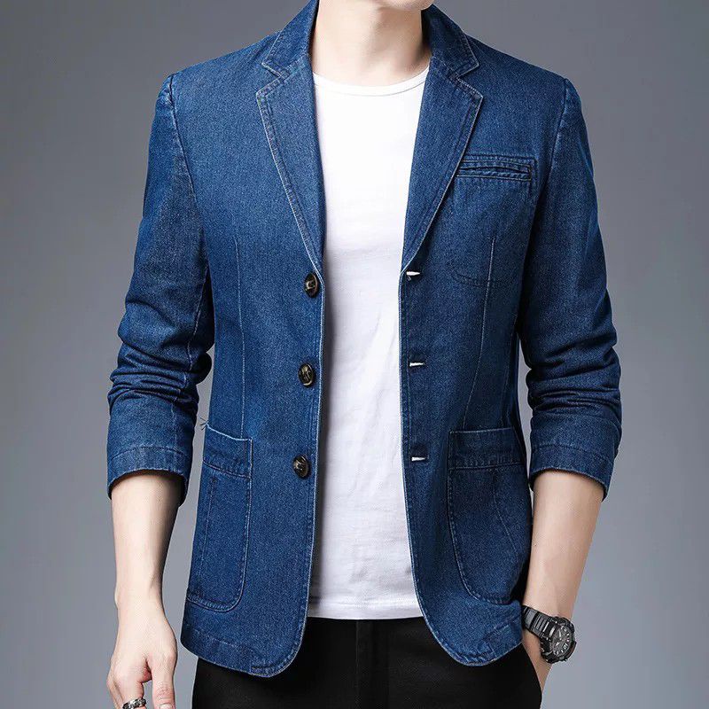 Blazer Denim  Pria Blazer Jeans Pria Terbaru
