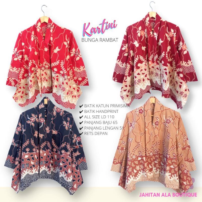 blus kartini katun  bunga rambat batik solo