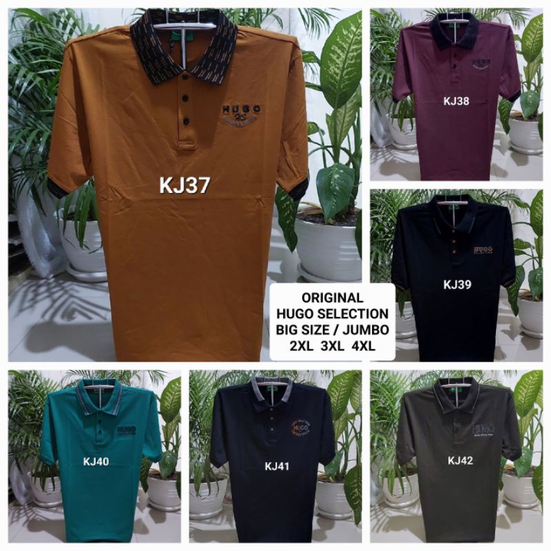 KAOS KERAH HG SELECTION ORI BIG SIZE JUMBO 2XL 3XL 4XL 2L 3L 4L XXL XXXL XXXXL BAHAN KATUN SPANDEX PREMIUM hs selection