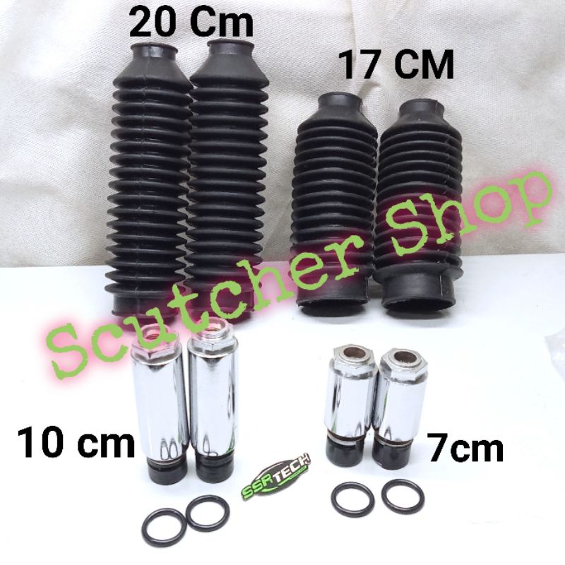 PAKET PENINGGI SHOCK SHOK SOK DEPAN HONDA WIN 100 TINGGI 7 CM 10 CM SET KARET SHOCK