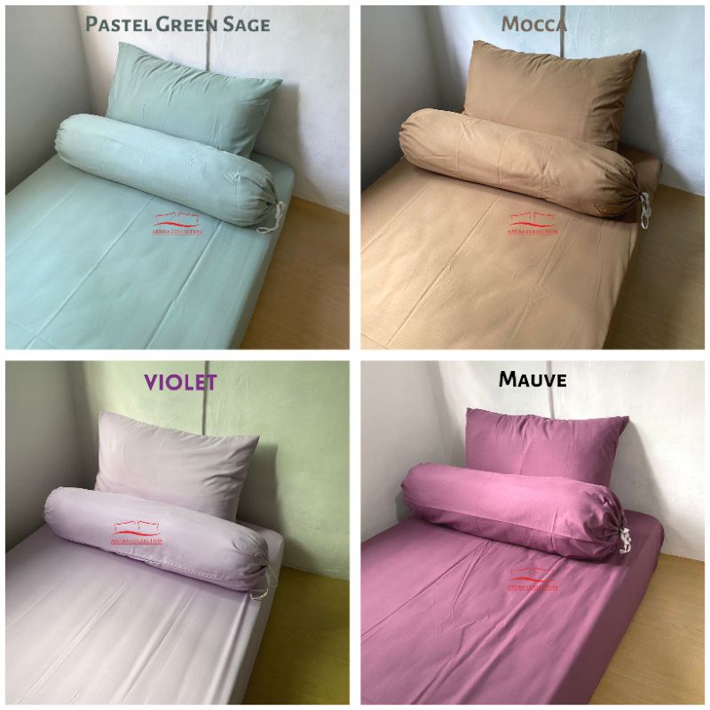 Sprei Estetik Polos Pastel Green Sage Tanpa Embos Ukuran 120x200 160x200 180x200 Sudah Include Sarung Bantal Guling Queen Size Single King