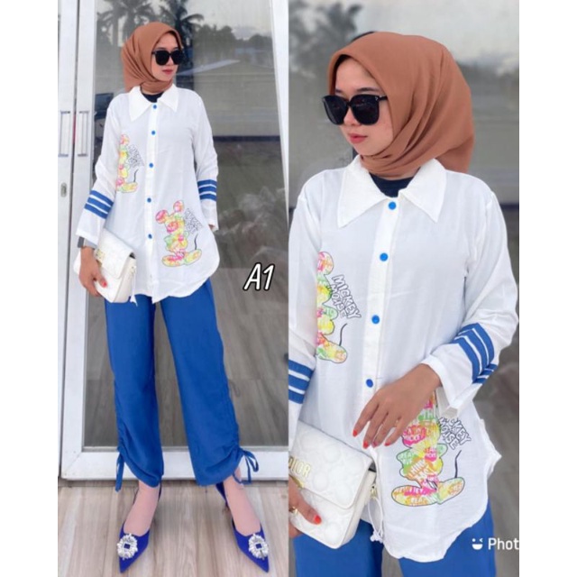 One Set/Setelan Crinckle Airflow