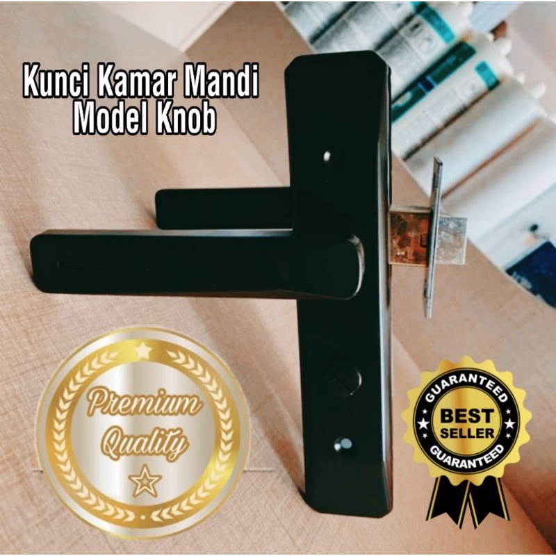 Kunci Pintu Kamar Mandi/Handle WC Knob Warna Putih &amp; Hitam Satu Set