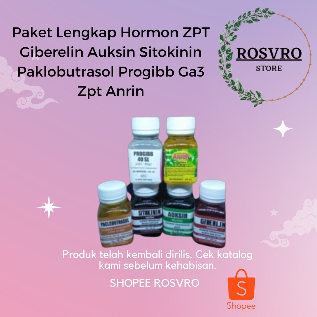 Paket Lengkap Hormon ZPT Giberelin Auksin Sitokinin Paklobutrasol Progibb Ga3 Zpt Anrin