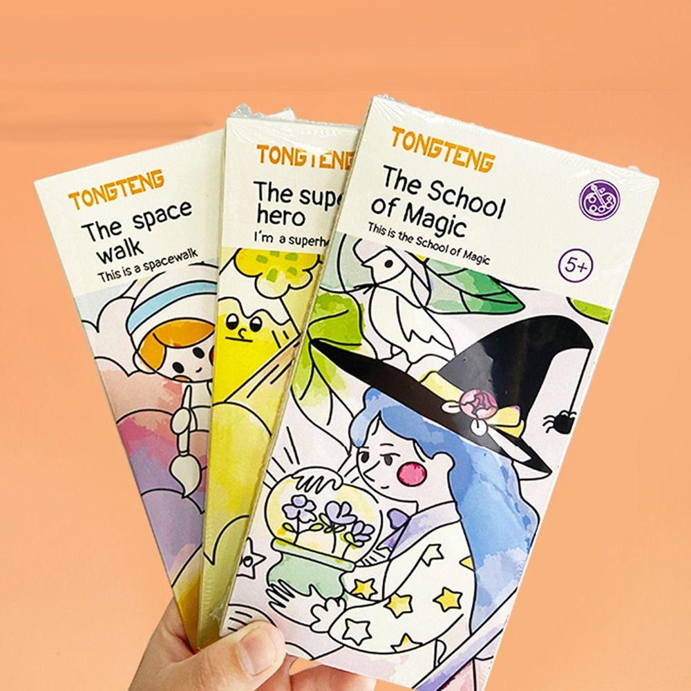 Preva Bookmark Buku Mewarnai Desain Baru Portabel Anak Gouache Graffiti Book