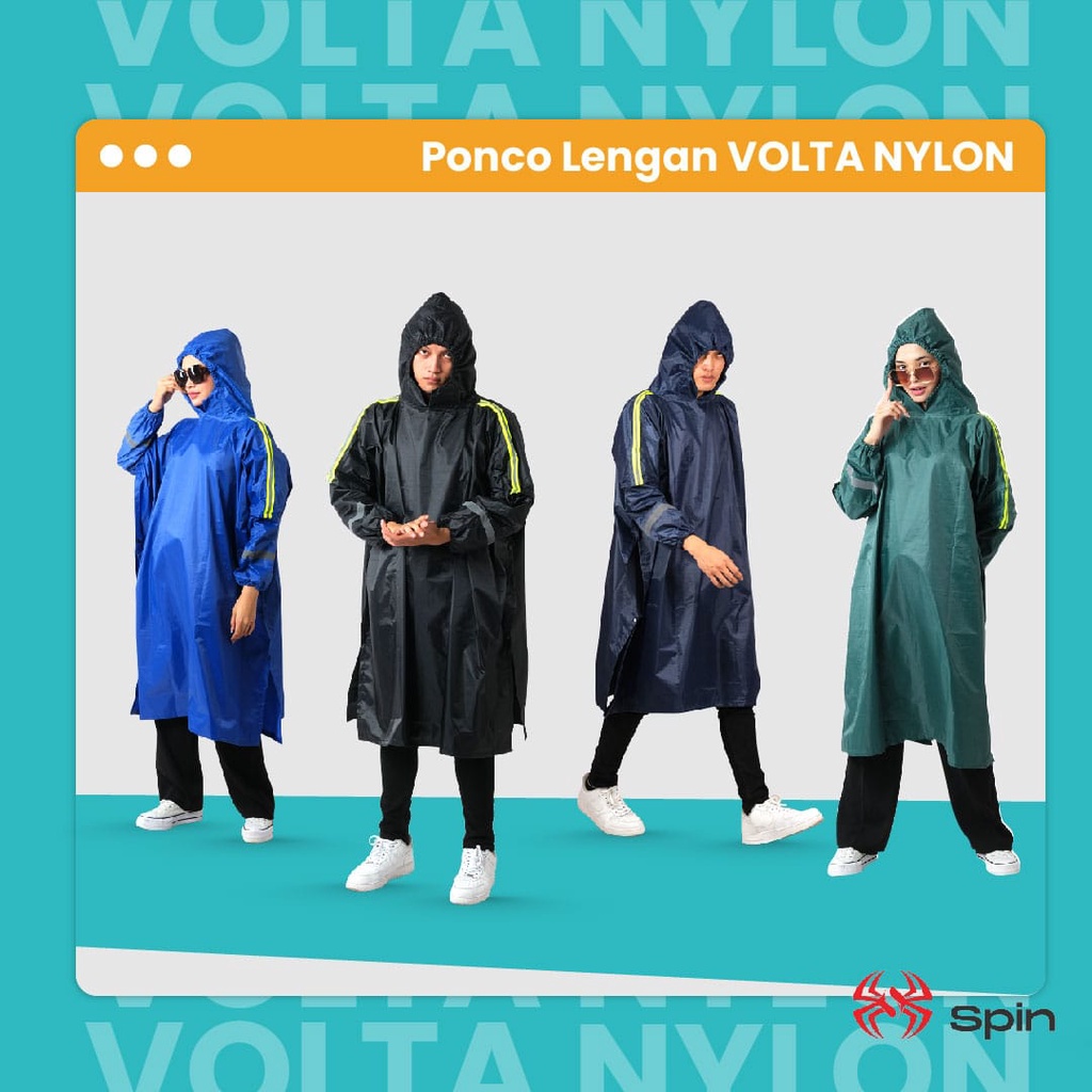 Jas Hujan Spin Ponco Lengan Volta Nylon