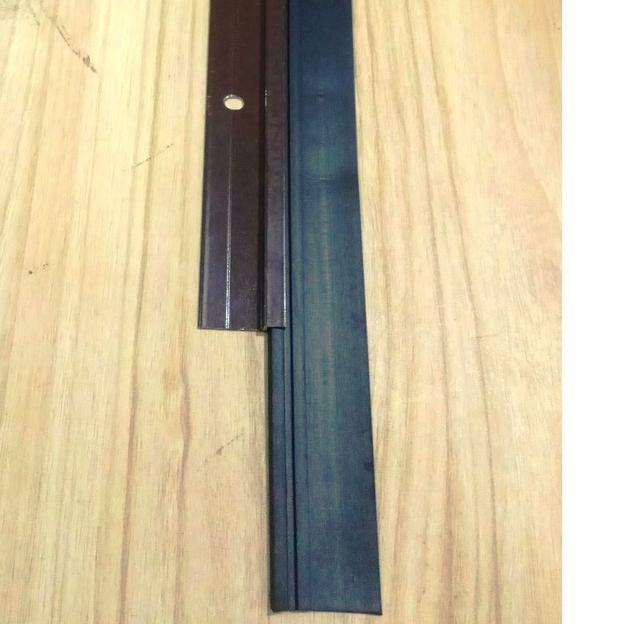 Door Seal Karet Penutup Celah Pintu Lis Aluminium Coklat Seal Hitam