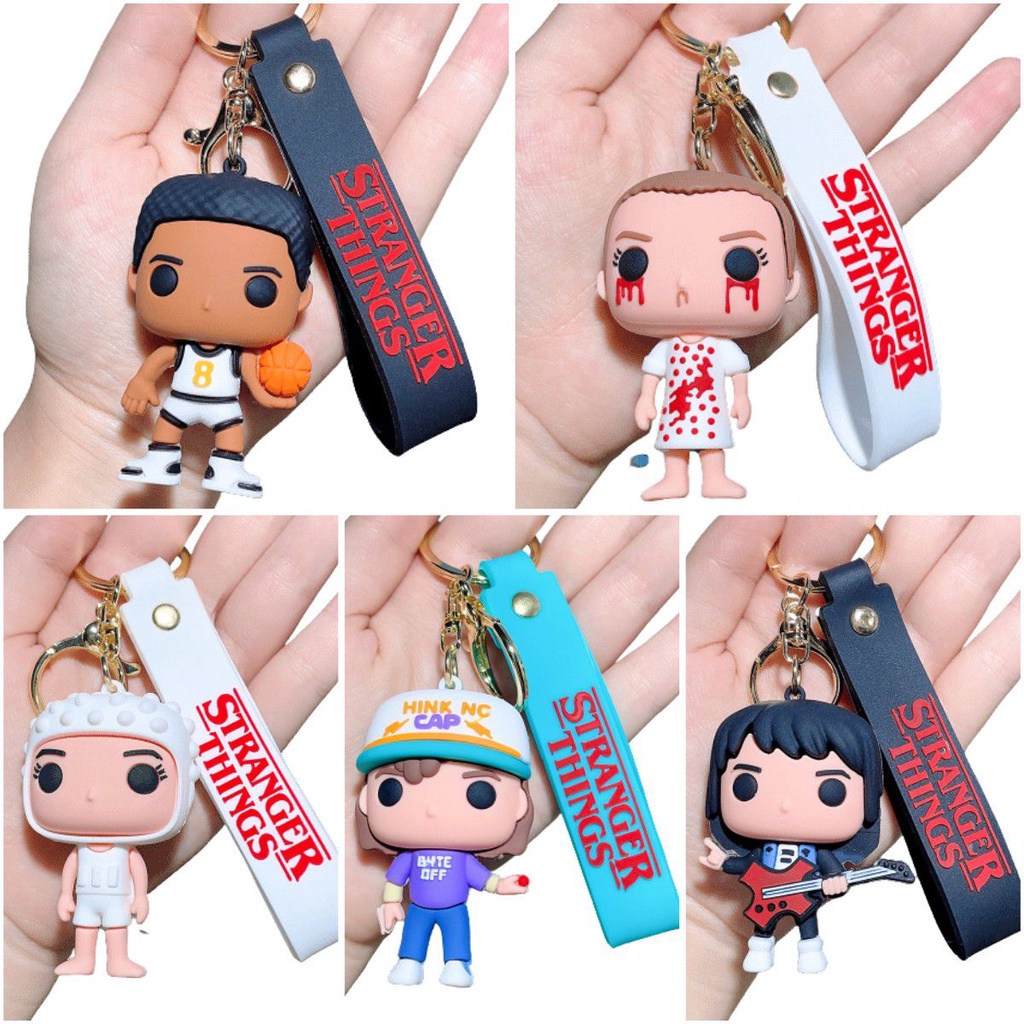 Cartoon Stranger Things Keychain Toy Cartoon Bag Pendant Keyring Doll Kids Gift Decorate