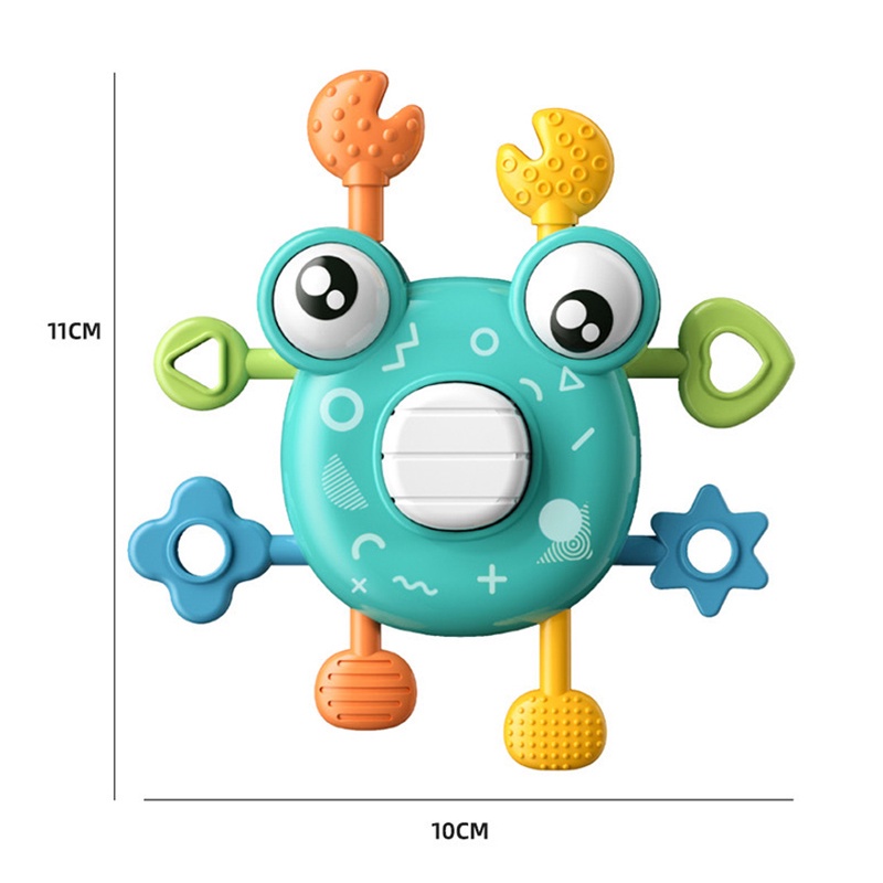 1 Pc Mainan Rattle Genggam Model Kartun Kepiting Untuk Bayi / Balita