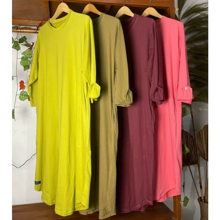 FELICIA SHIRT DRES OVERSIZE/MIDI DRES KAOS/TUNIK KAOS BIROLOUTFIT