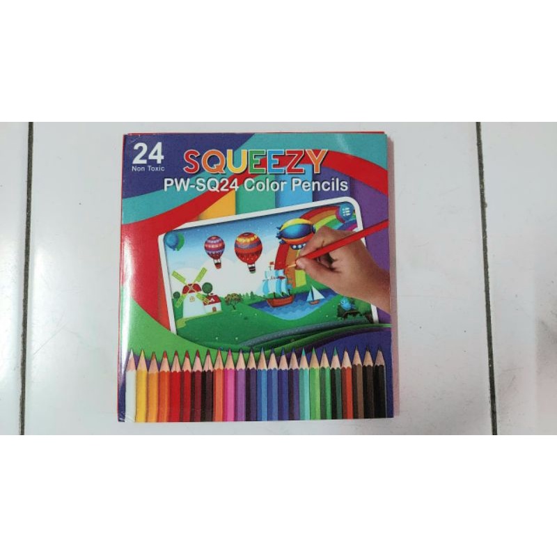 

PENSIL 24 WARNA PANJANG SQUEEZY PW-SQ24 / PENSIL WARNA PANJANG