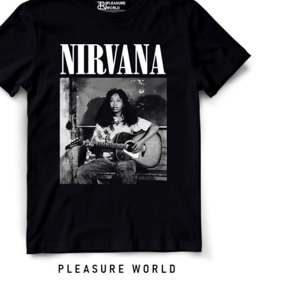 Kaos Band Nirvana x Mandra | Baju Mandra Nirvana| Pleasure World - Putih, S