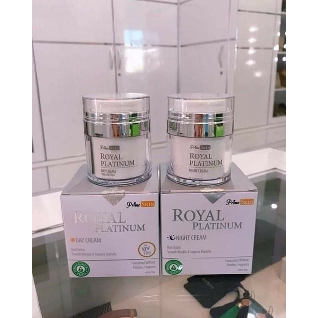 Cream Siang Malam/PRIMESKIN ROYAL PLATINUM DAY CREAM & NIGHT CREAM
