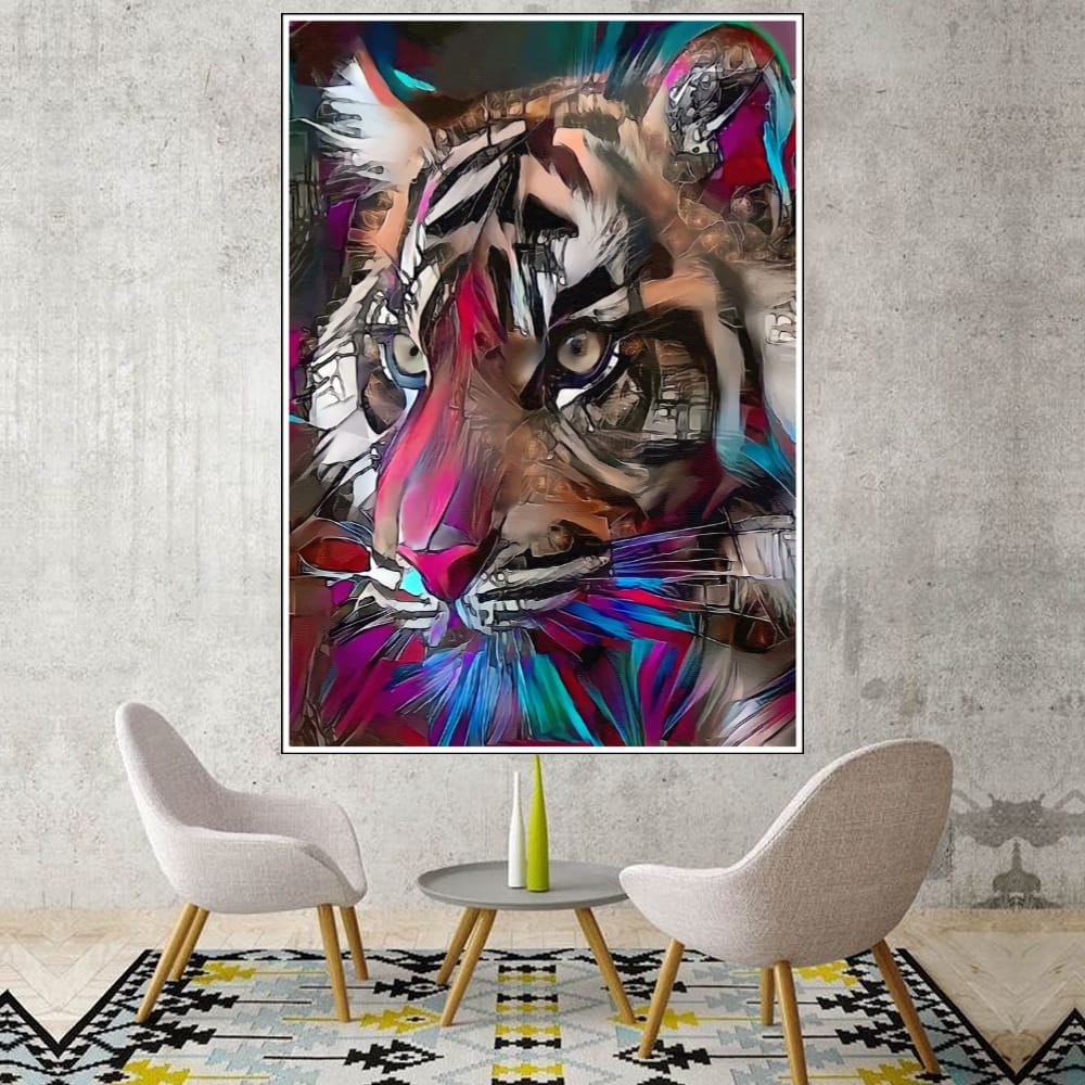 Hiasan Dinding Poster Gambar Harimau Xtra Jumbo Besar Best seller Ukuran 100x70cm 150x100cm 200x100c