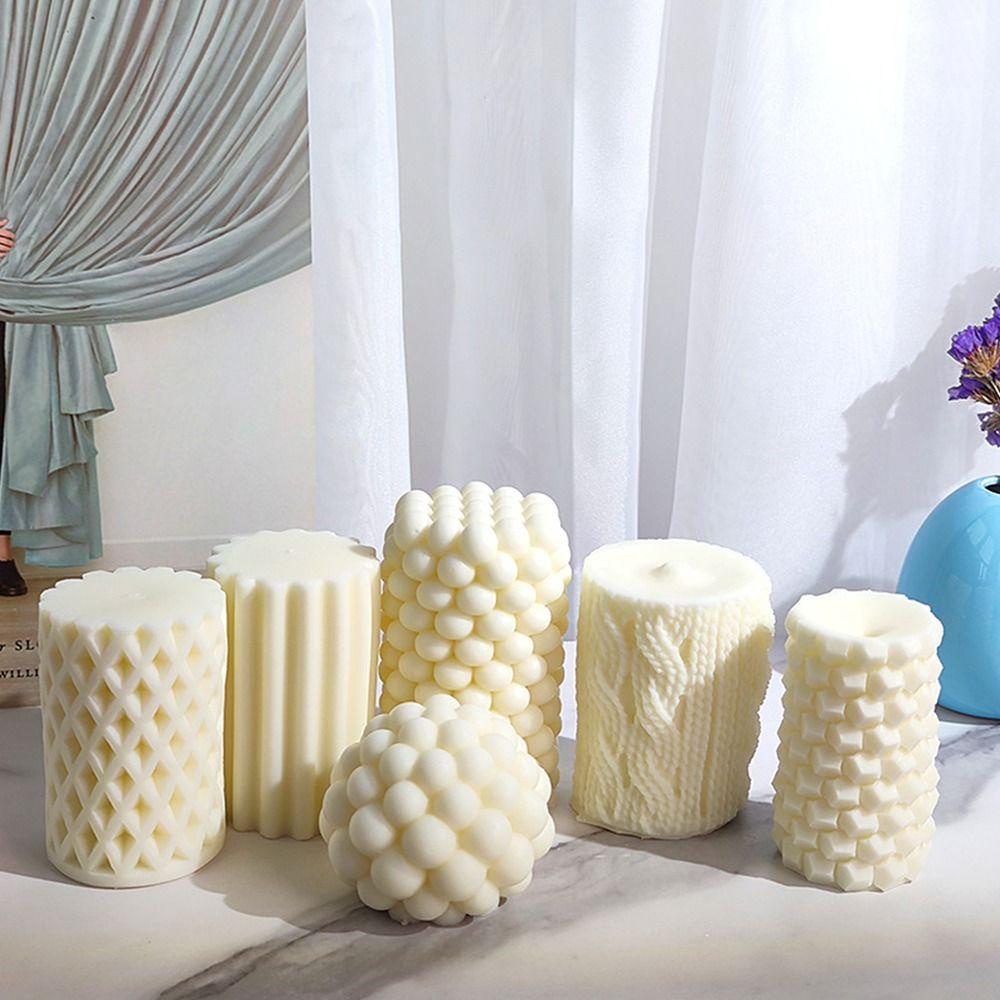 R-flower Cylinder Candle Mold Pesta Gereja Clay Tools Cetakan Resin Kue Silikon