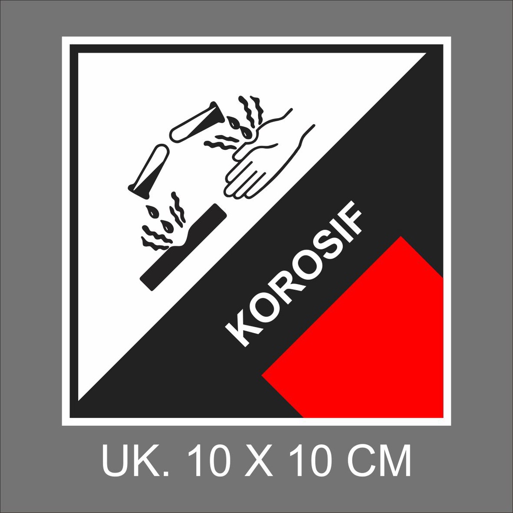 

028 STIKER KOROSIF - SIMBOL LIMBAH B3 UK 10X10 CM