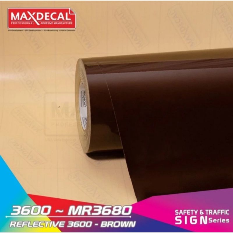 STICKER MAXDECAL REFLECTIVE BROWN / Coklat Cokelat 3600 MR3680 Meteran