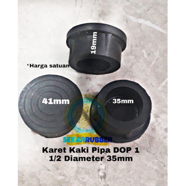 Karet Kaki Hollow DOP 1 1/2 Inchi Diameter 35mm Tutup Karet Meja Kursi Rak Besi Pipa Bulat