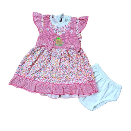 DRESS BAYI SYIFANA 3 - 18 BULAN / SETELAN BAJU BAYI PEREMPUAN ( MOTIF NANAS )