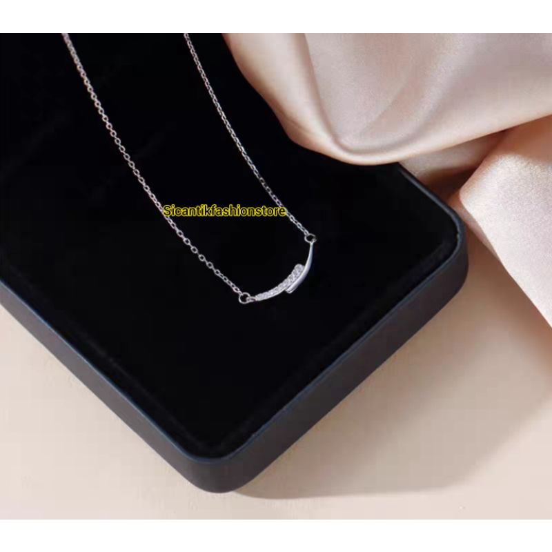 Kalung Titanium Fuji Anti Karat Lapis Emas 18K Perhiasan Korea Trending Anti Karat Selamanya Kalung Titanium Fashion Style Wanita Korea