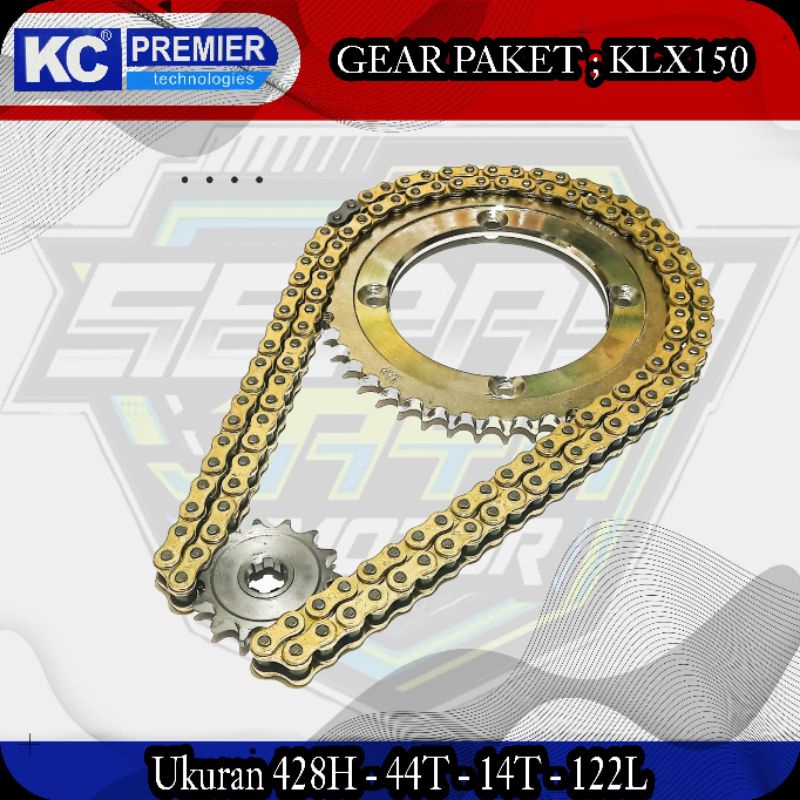 KCP GEAR PAKET KLX 150 (428H-44T-14T-122L) / KC PREMIER GIR SET KLX150 (428H-44T-14T-122L)