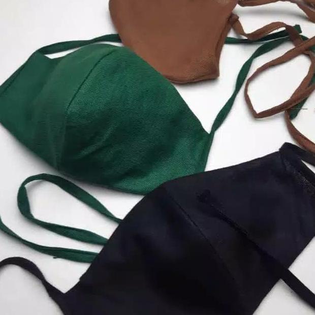 Masker dengan kantong filter tali panjang 2 ply lapis kain hijab anak t-emybabyshop dijamin