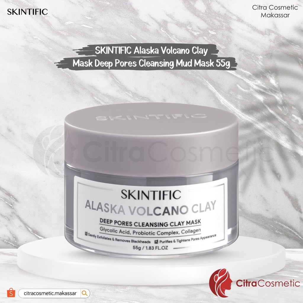 Skintific Alaska Volcano Clay Mask Deep Pores Cleansing Mud Mask 55 Gr