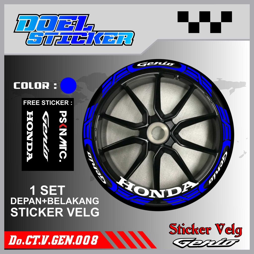 Stiker Cutting Velg Genio Racing Lis List Variasi Custom Set Depan Belakang Doel 008