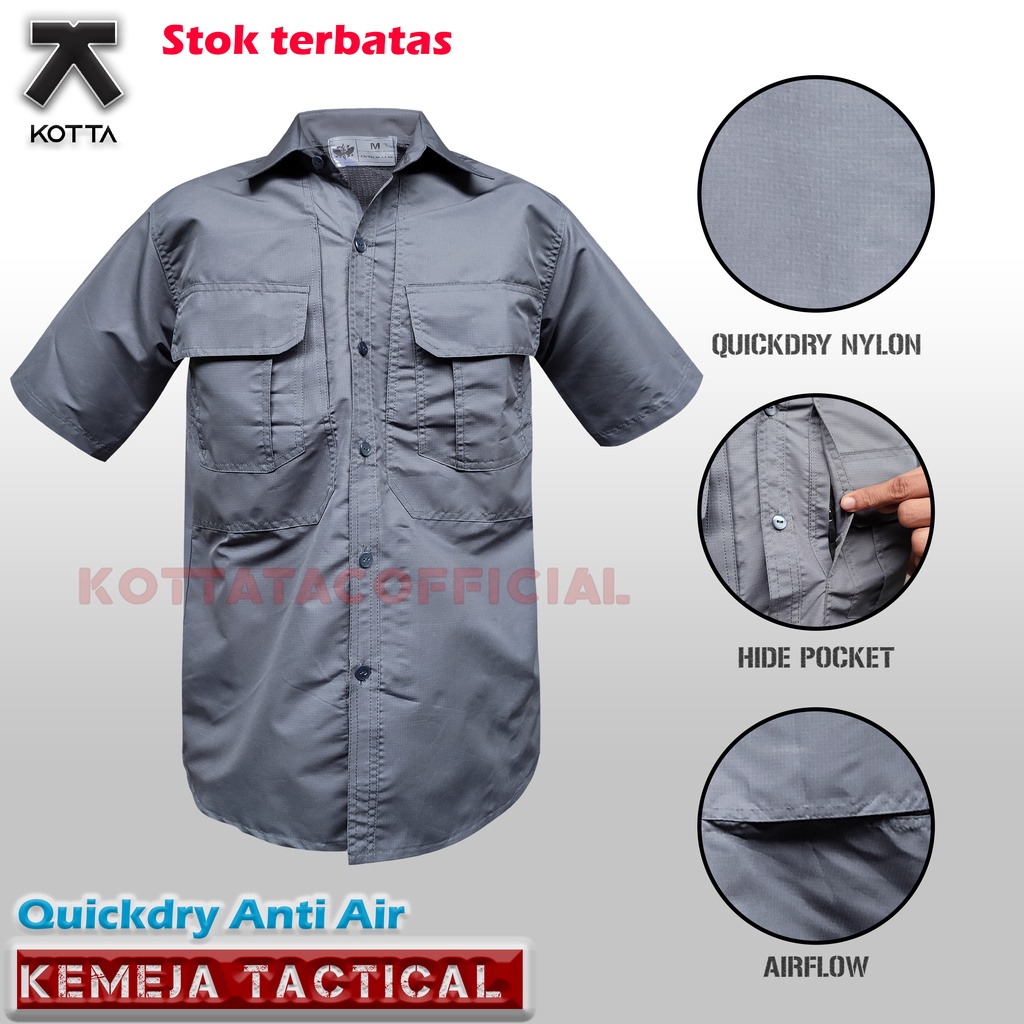 KEMEJA TACTICAL QUICKDRY ANTI AIR - KEMEJA TACTICAL LENGAN PENDEK - KEMEJA ANTI AIR - KEMEJA OUTDOOR QUICKDRY