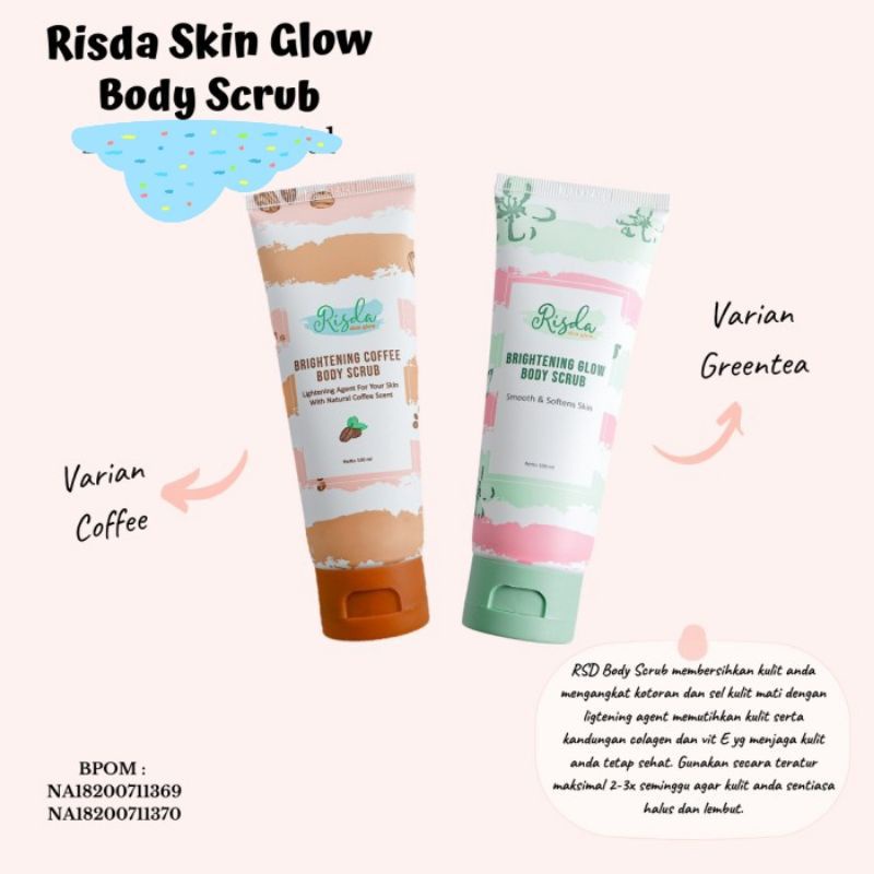 BODY SCRUB RISDA SKIN GLOW RSD (LULUR BADAN RSD)