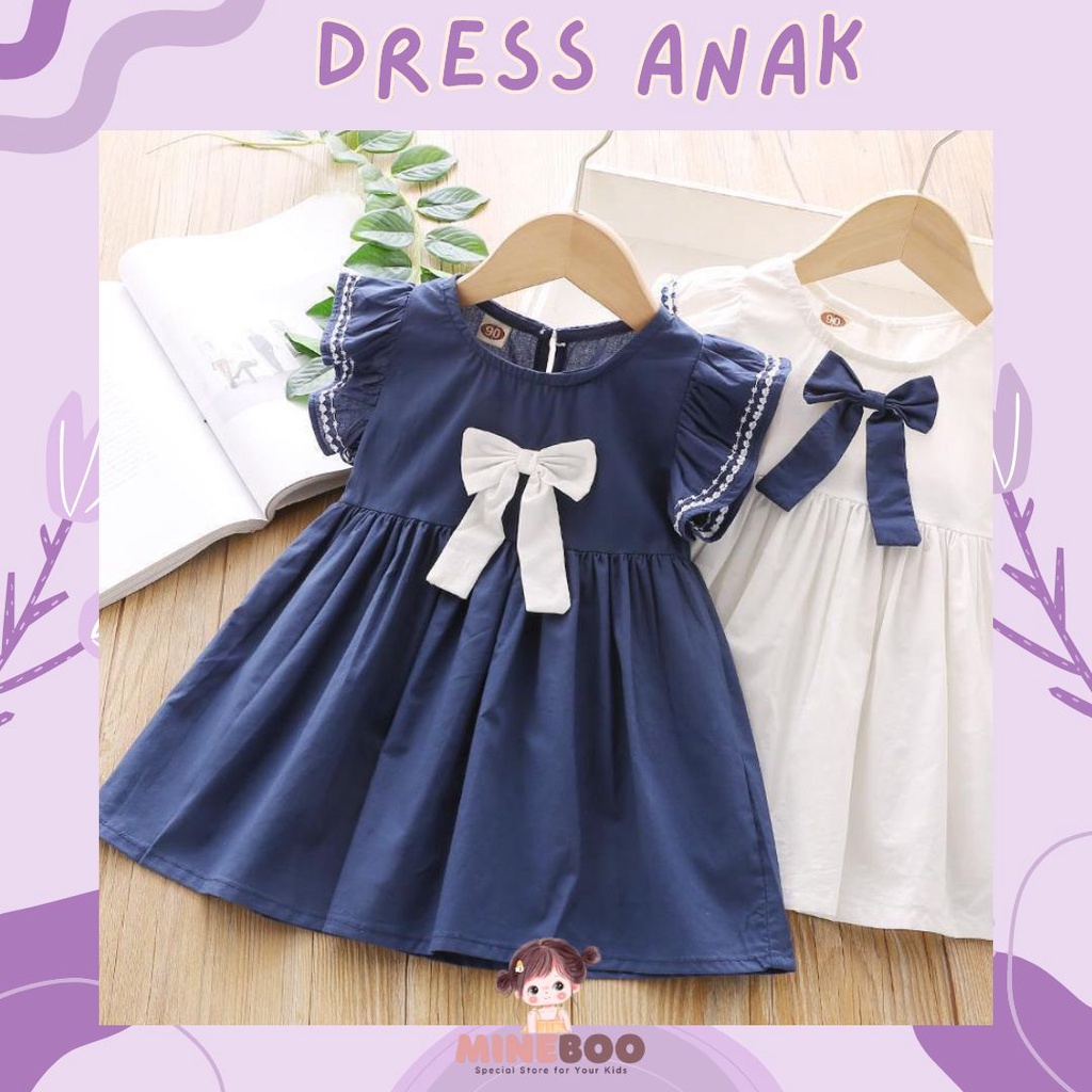 mineboo - CARLA RIBBON EBV 0-7tahun Dress anak/Bayi Perempuan Gaun bayi Rok Anak tipis Pakain anak perempuan cewek inport dress pesta