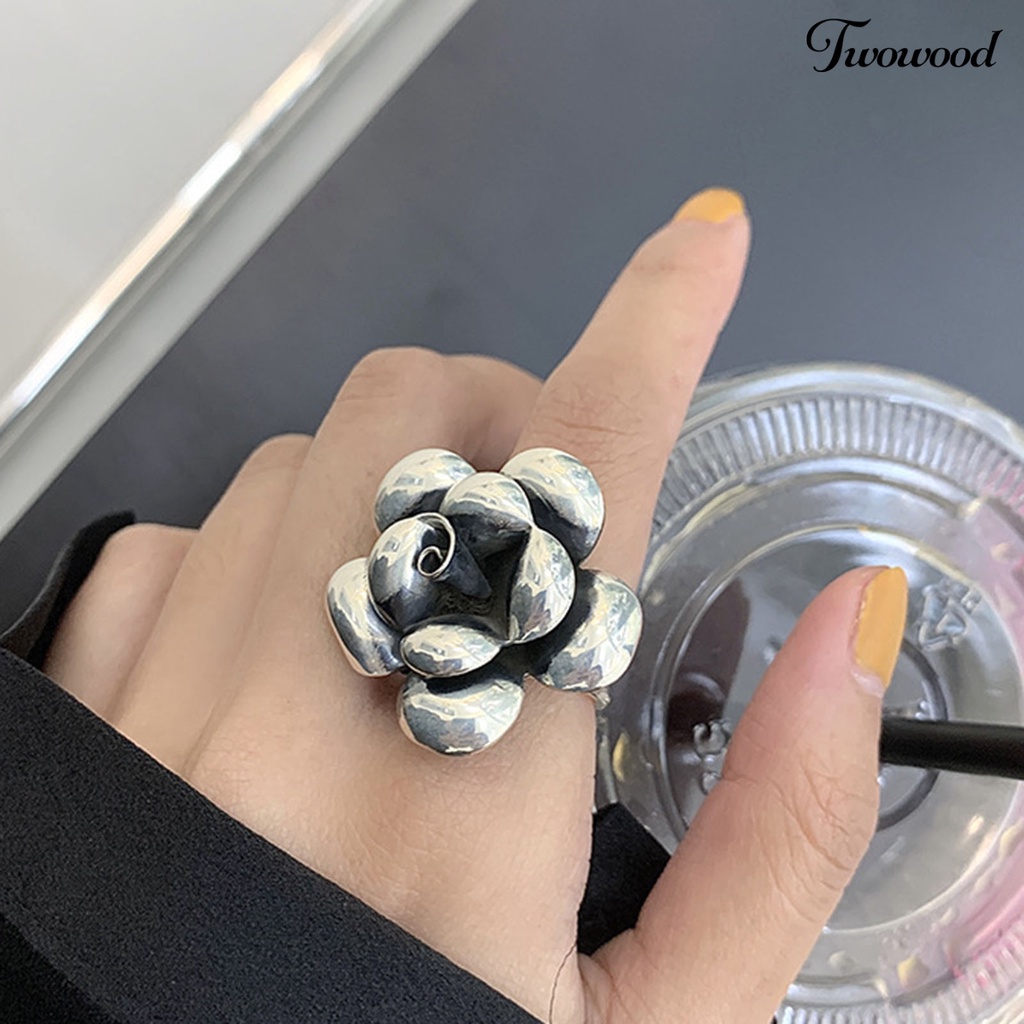 Cincin Model Terbuka Desain Bunga Untuk Wanita