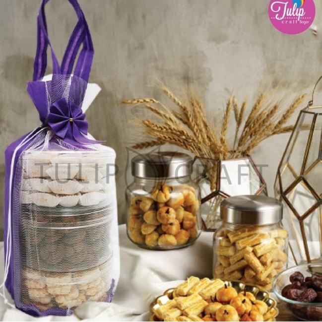 

Per 12pc Tas Toples Kue kering Spunbond Tile - muat 3 toples 500gr