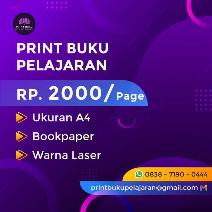 

Kertas A4 Bookpaper Warna Laser Print buku pelajaran, jurnal, PDF