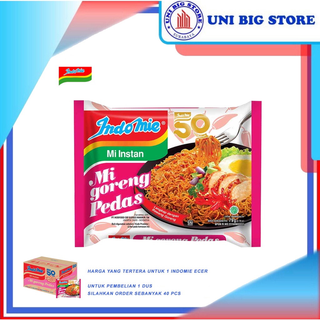 

Indomie Mie Goreng PEDAS 79 gr Instant Noodles