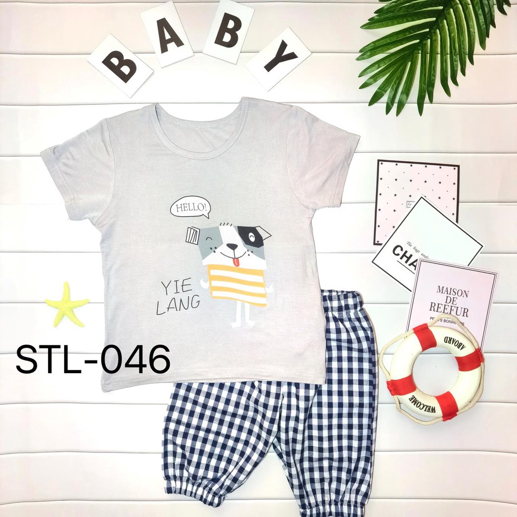 Baju Set ANAK 2-4Tahun 100%Cotton-Setelan Anak Lengan Pendek-Breathable Dan Tidak Panas