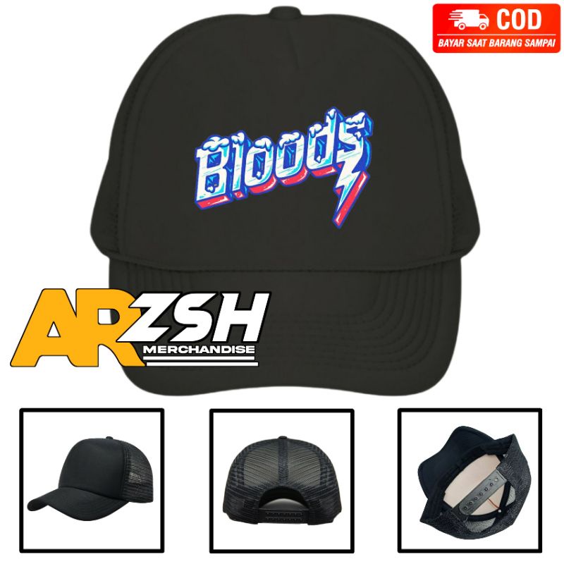 Topi Bloods Trucker Jaring - Topi Jaring Bloods