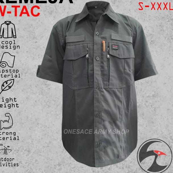 kemeja tactical w-tac lengan pendek - Putih, S