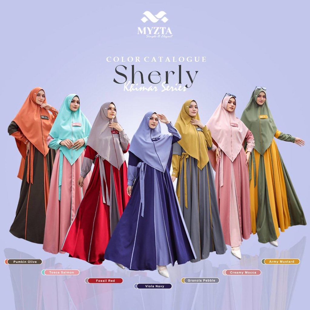 GAMIS SET KHIMAR SHERLY ORIGINAL MYZTA INAYA EXCLUSIVE SETELAN JILBAB HIJAB SYARI PREMIUM BAHAN LADY