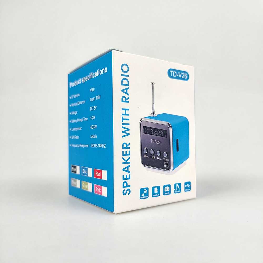 NBY Speaker Mini Portabel Bluetooth FM Radio TF Card - TD-V26